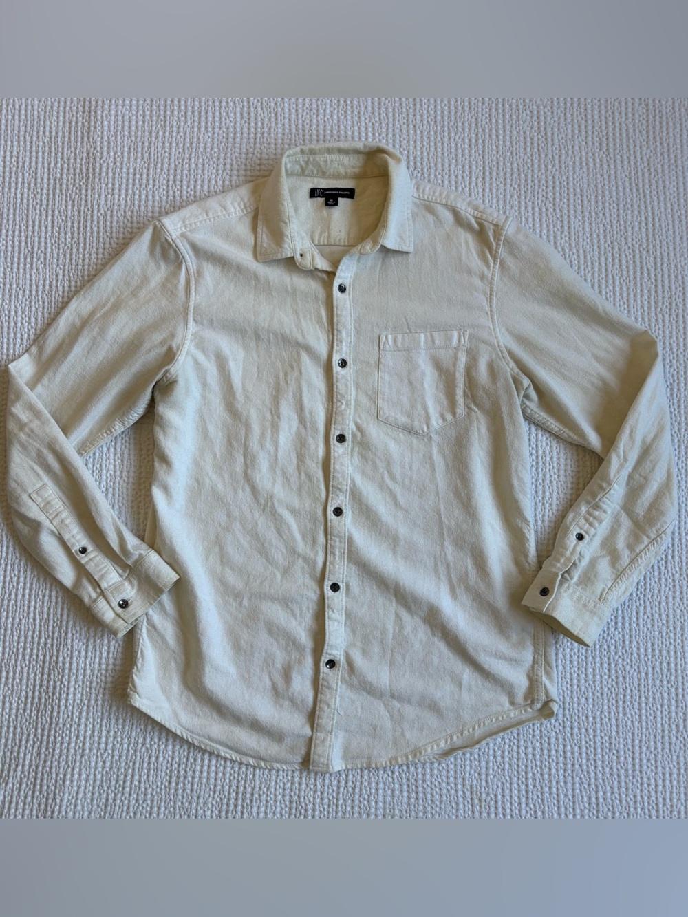 INC International Concepts Men’s Cream Button-Down Shirt